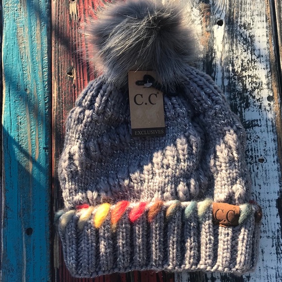 💥1 Ivory Left! C. C Beanies w/Pom Pom Thick Lined - Picture 3 of 8
